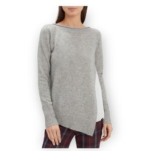 Brochu Walker Layered Wool & Cashmere-Blend Sweater, Gray/white, Size S